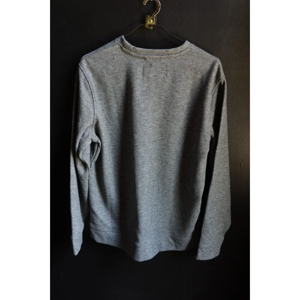 Jachs New York Grey Crew Neck Long Sleeve Sweater Sweatshirt Wool Blend Large